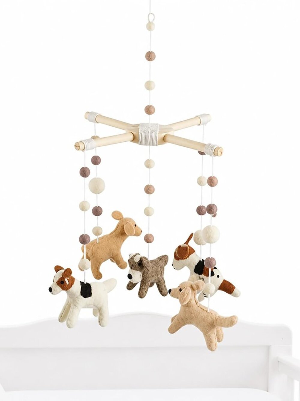 Baby Nursery Puppy Mobile, Multi-Color, 21.5" x 10"